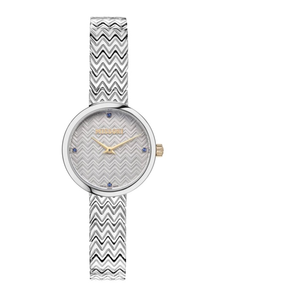 NWT MISSONI M1 Watch with Silver Dial, Gold Accents and Sapphire Detail - Picture 9 of 13